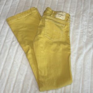 Women’s Mauro Grifoni Viola yellow low rise flare jeans, size 26